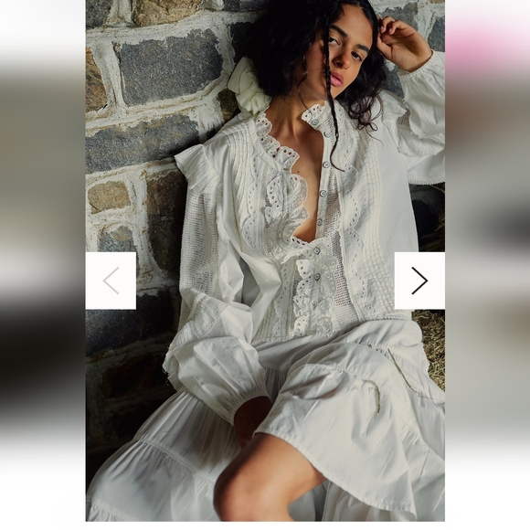 Free people ruffle Eyelet shirt - Picture 3 of 10